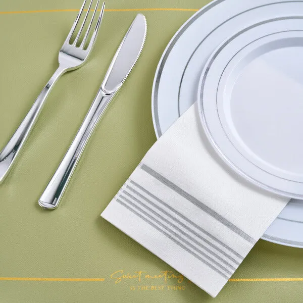 3 Ply Silver Pattern Classic Paper Napkins