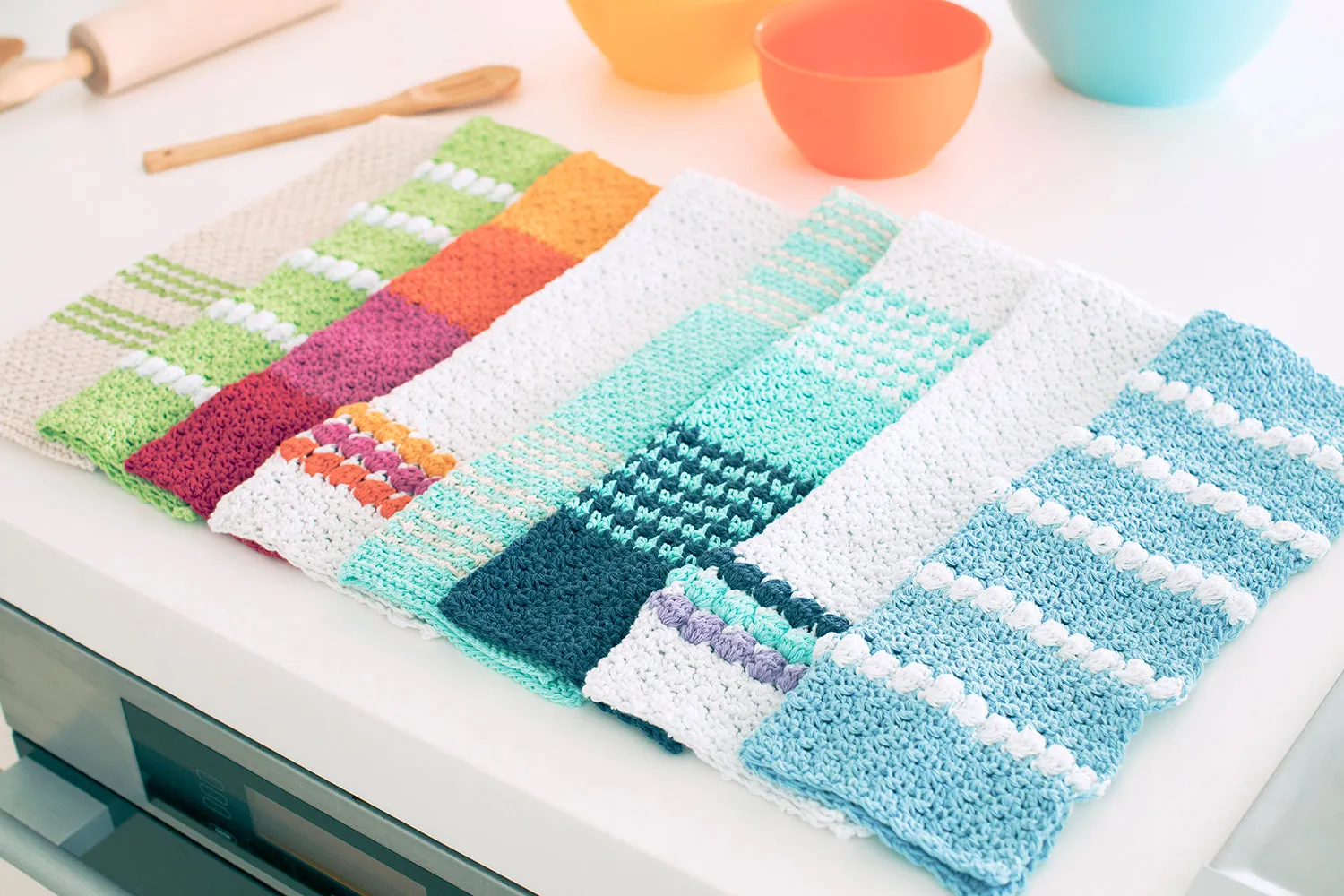 4-Color Cluster Dish Towel (Crochet)