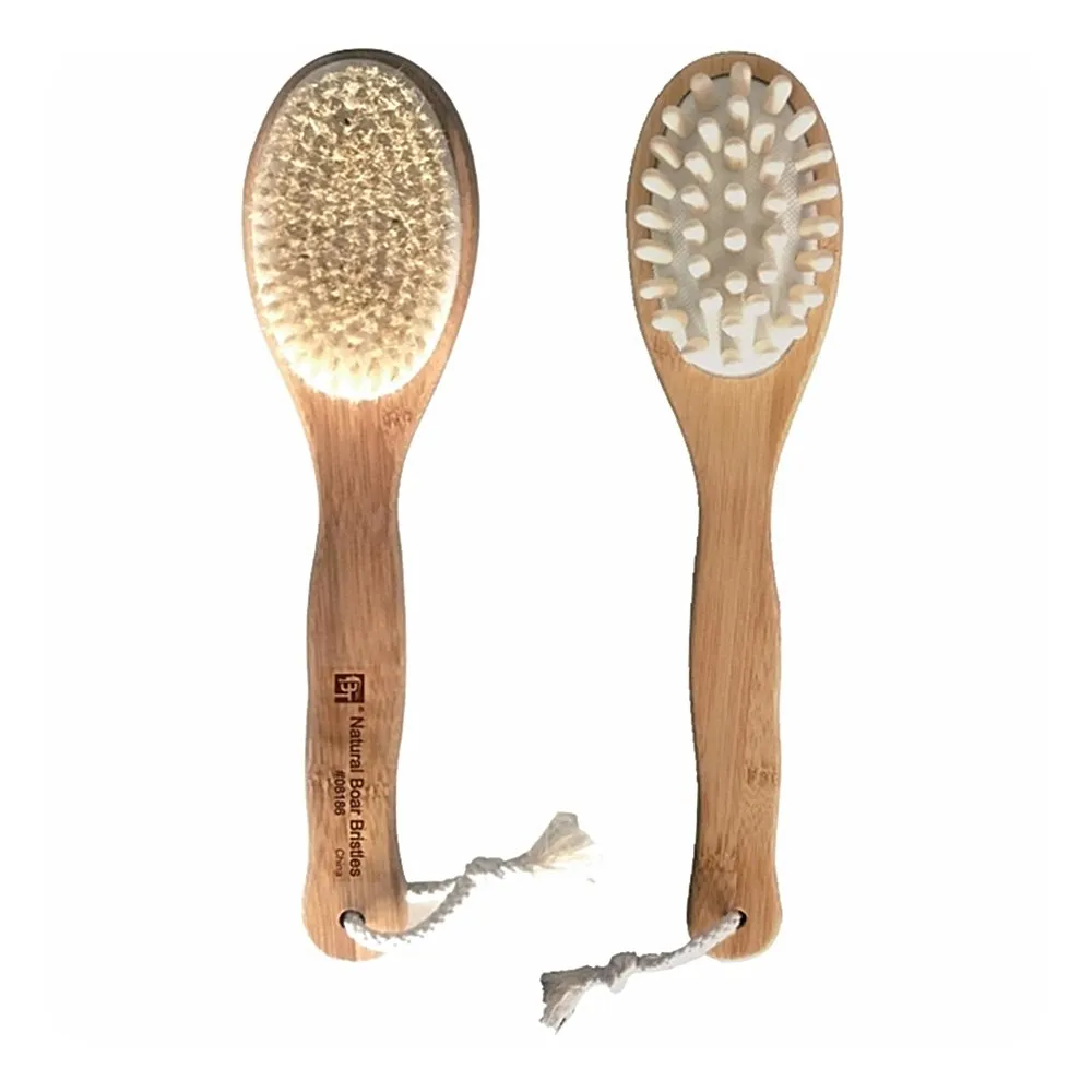 ALL NATURAL BOAR BRISTLES BATH BRUSH - MASSAGER (2WAY)