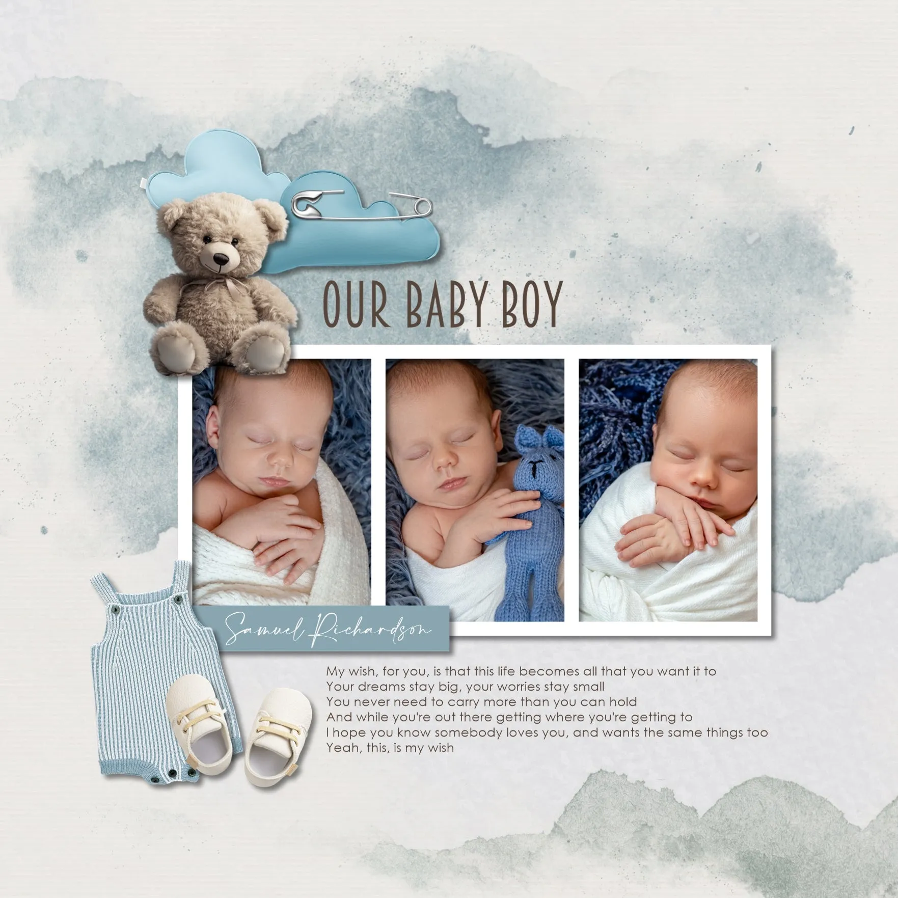 Baby Boho Digital Scrapbook Kit