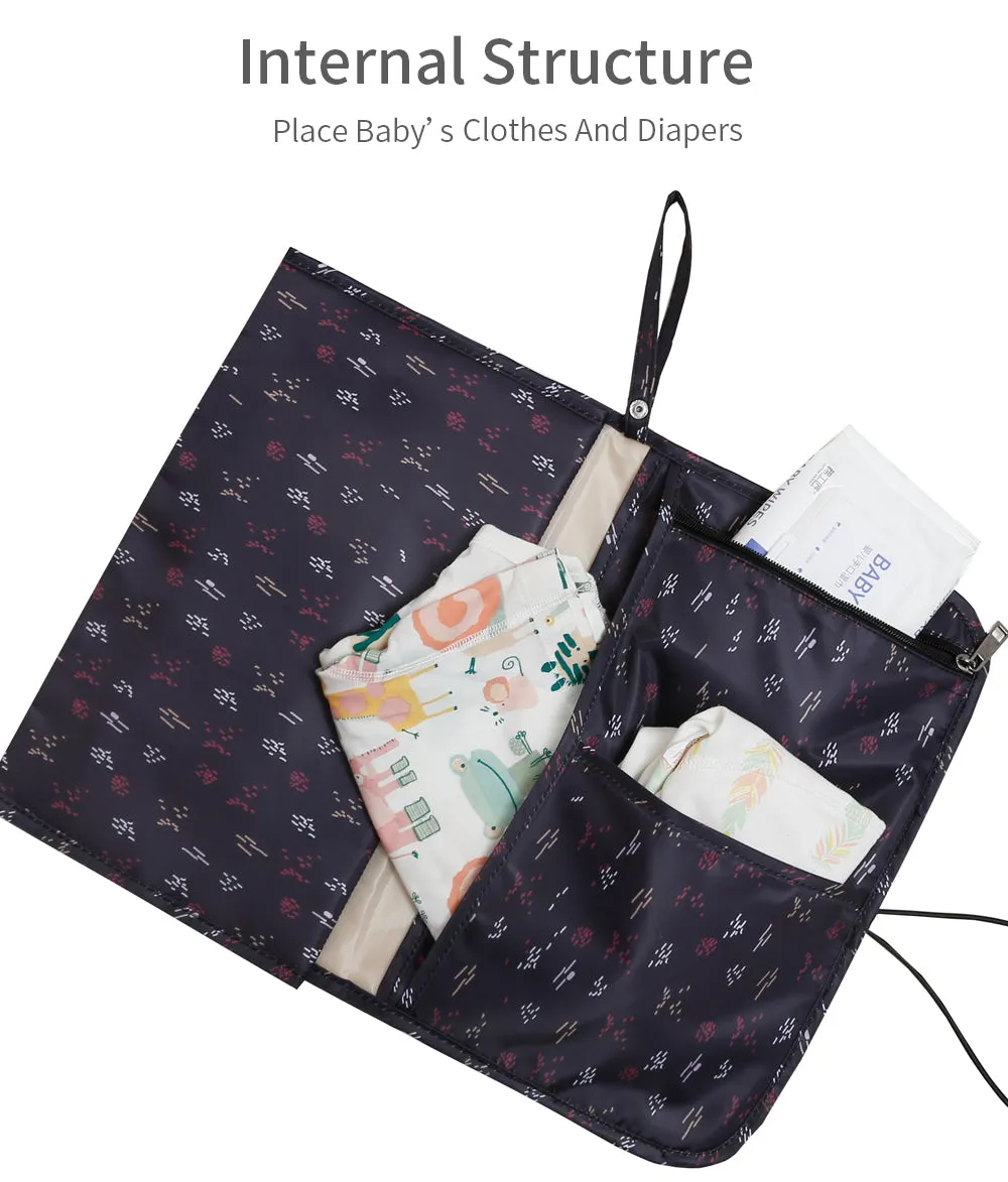 Baby Print Portable Diaper Changing Pad Waterproof Travel Changing Mat Station