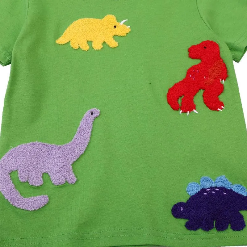 Cartoon Dinosaur Short Sleeve T-shirt