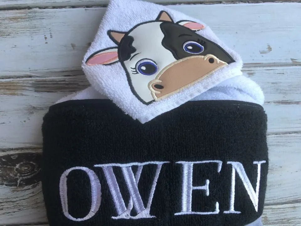 Cow animal towel hooded towel