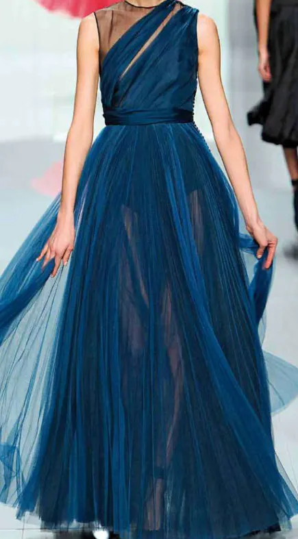 Dark Blue Polyamide Tulle