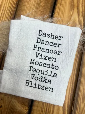 Dasher, Dancer, Tequila Kitchen Towel