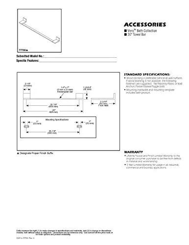 DELTA Vero 30 inch Towel Bar, SpotShield Venetian Bronze , Bathroom Accessories, 77730-RB