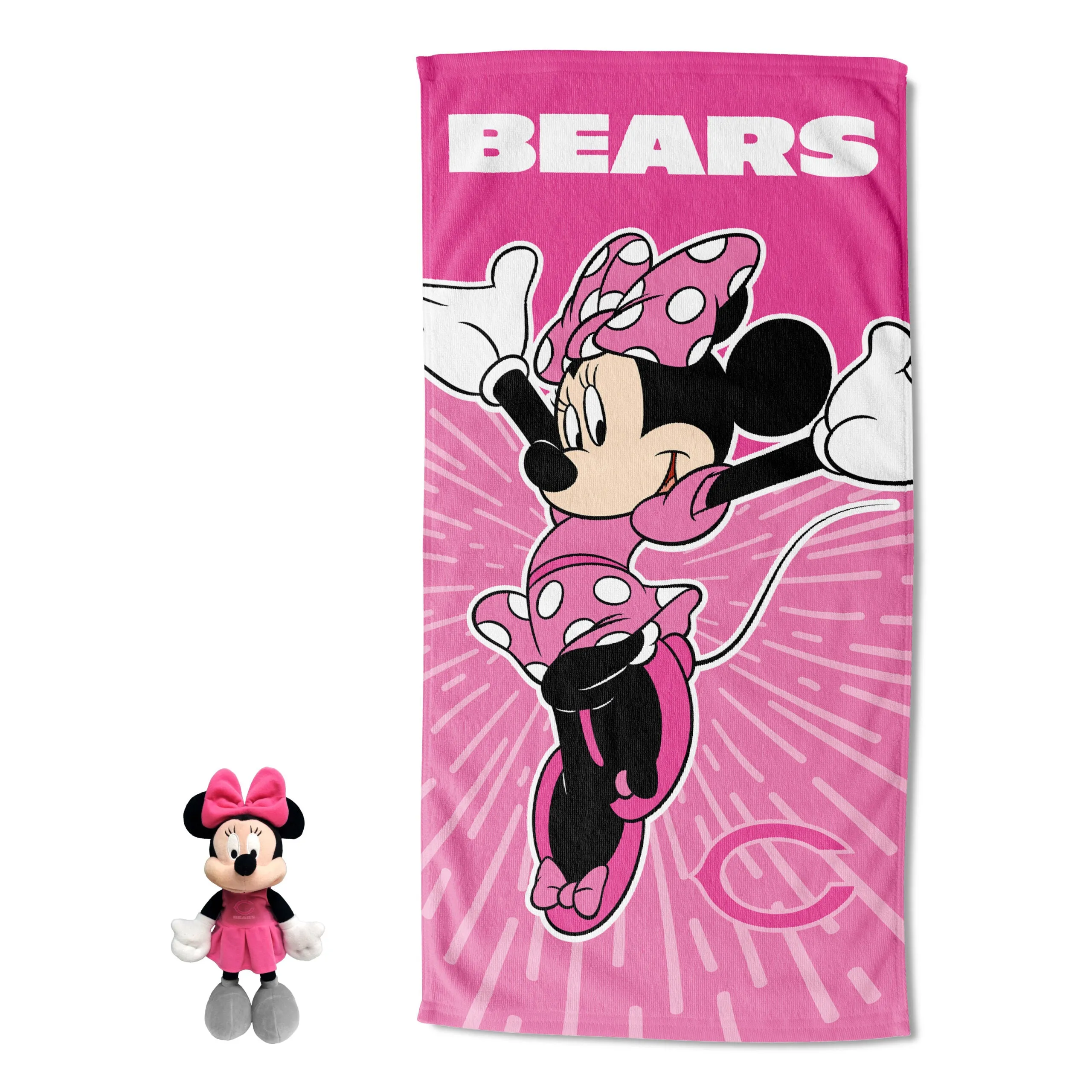 Disney NFL Chicago Bears Minnie Spirit Hugger Beach Towel Set