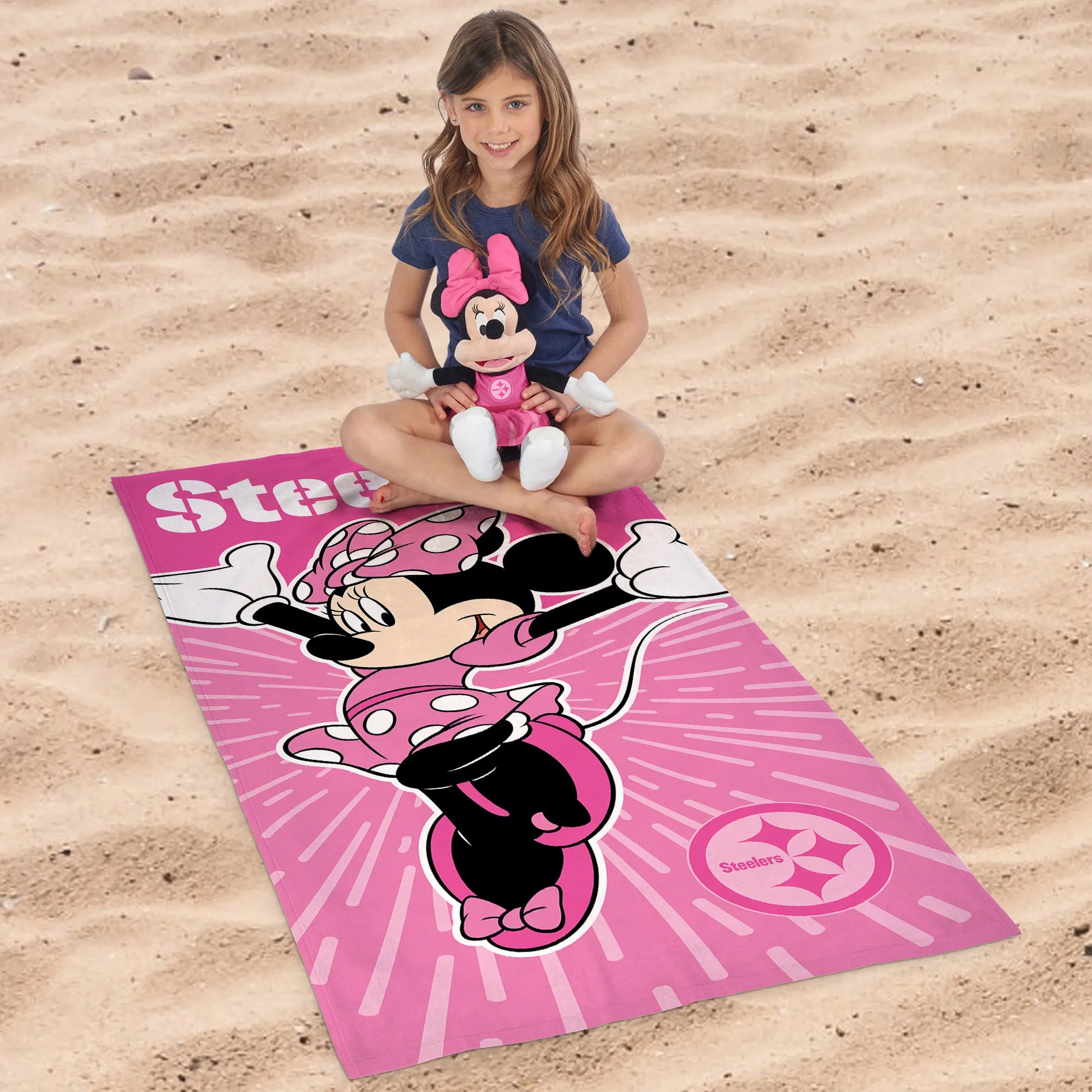 Disney NFL Pittsburgh Steelers Minnie Spirit Hugger Beach Towel Set