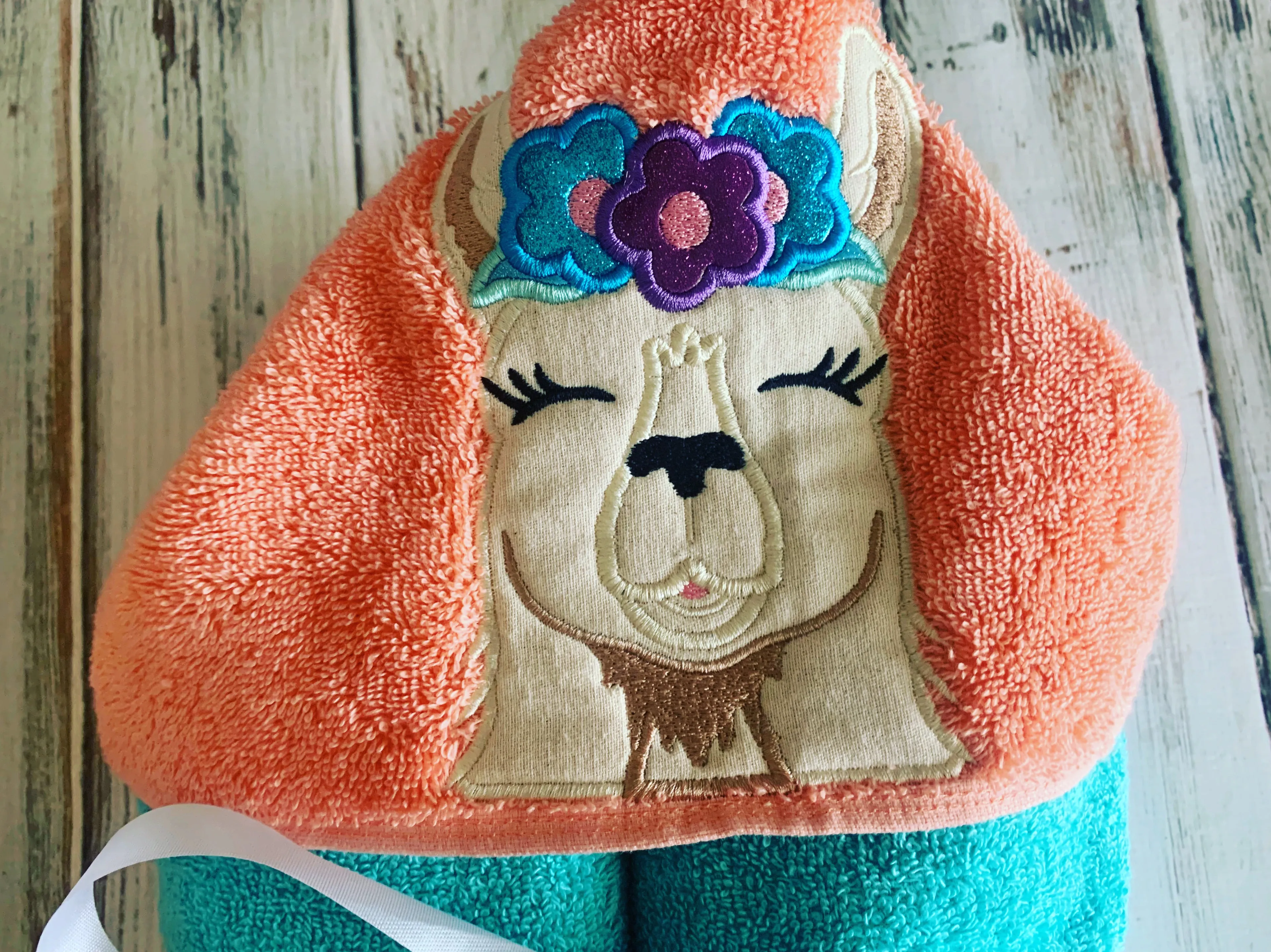 Girl Llama Hooded Towel