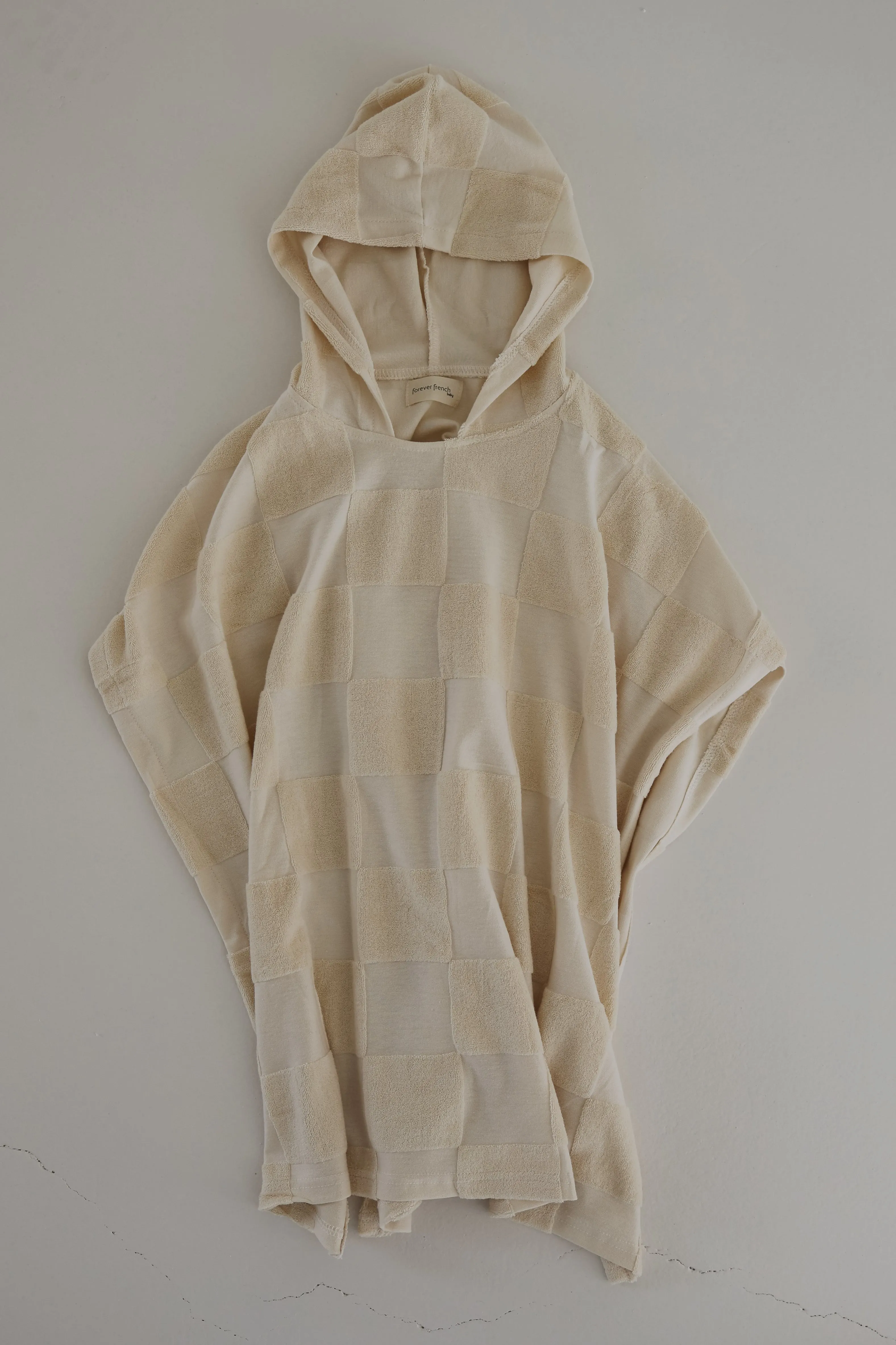 Hooded Towel | Cream Checkerboard