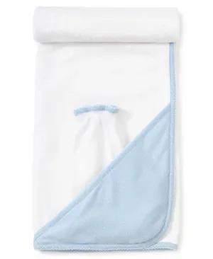 Kissy Dots Towel With Mitt (Light Blue/White)