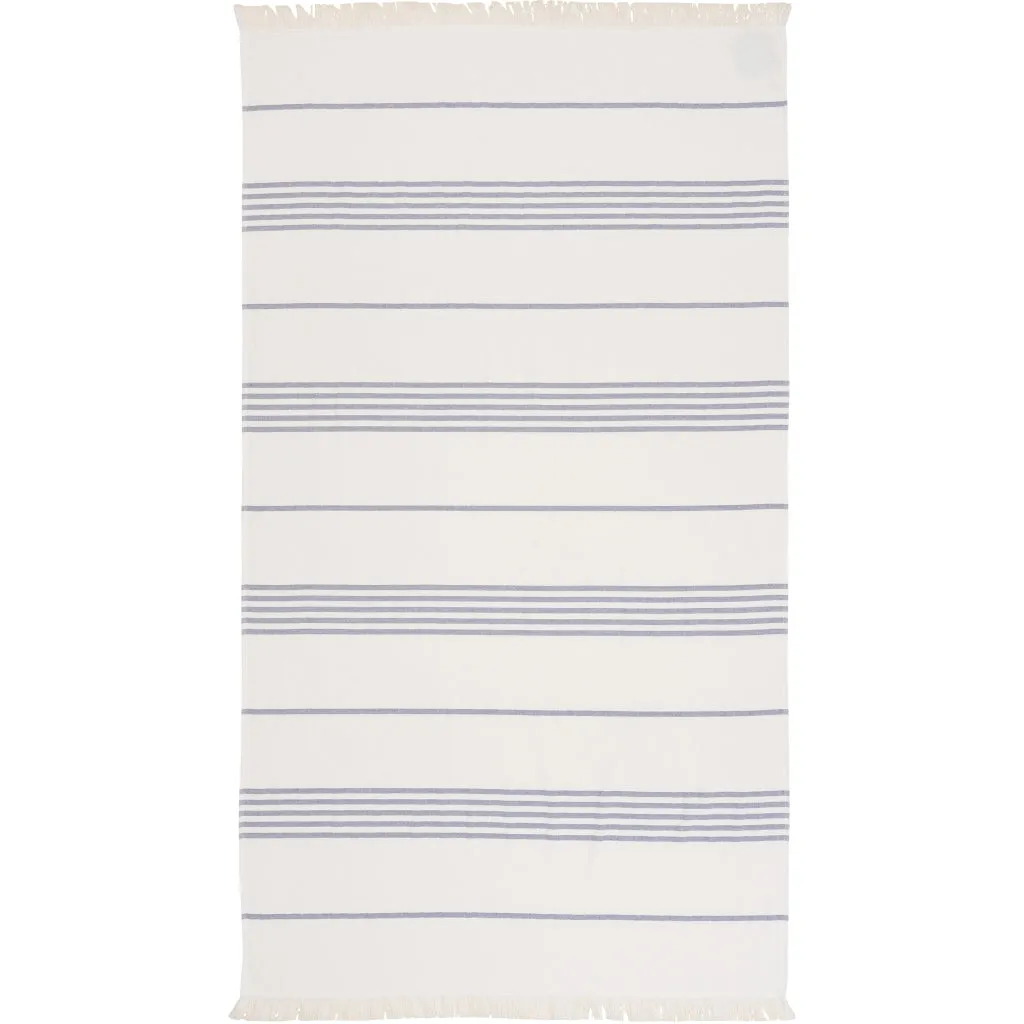 Long Beach Towel - White/Dark Navy