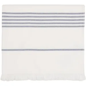 Long Beach Towel - White/Dark Navy