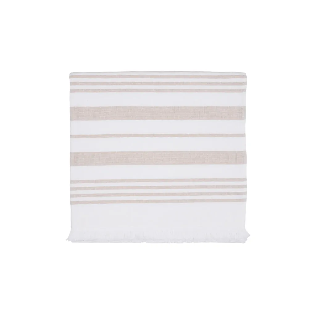 Malibu Beach Towel - White / Sand