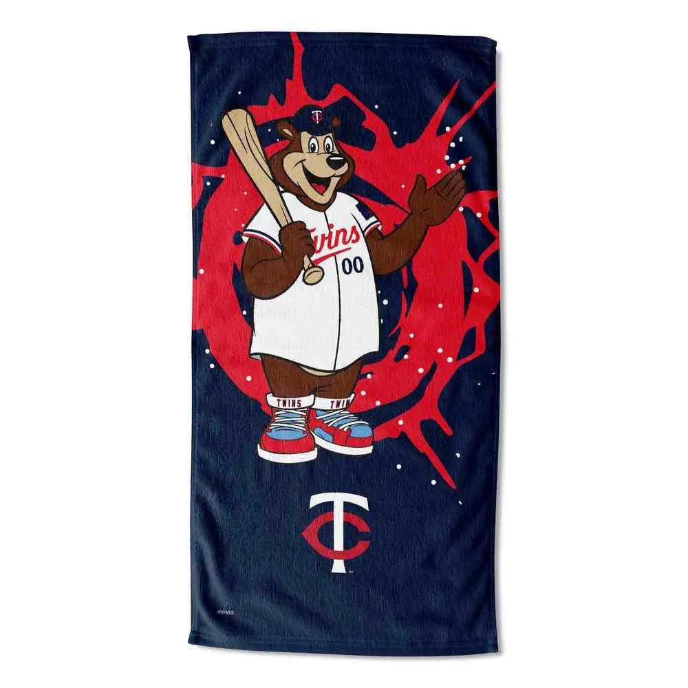 MLB Minnesota Twins Mascot Beach Towel 30x60 Inches