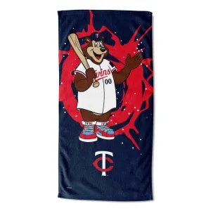 MLB Minnesota Twins Mascot Beach Towel 30x60 Inches