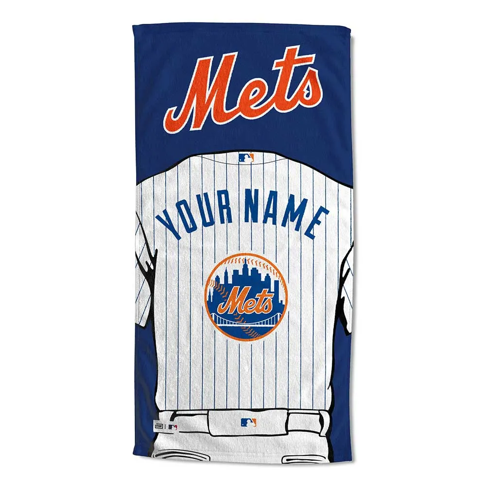 MLB New York Mets Jersey Personalized Beach Towel 30x60 Inches