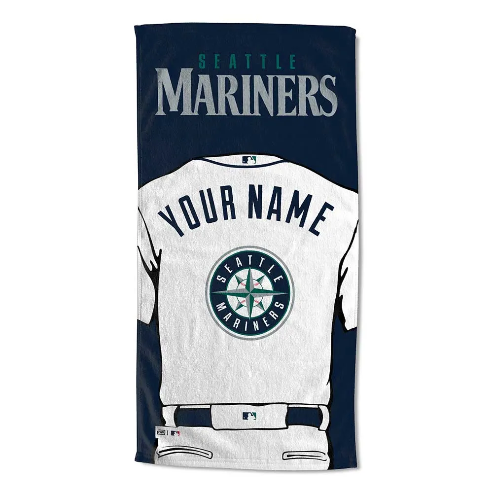 MLB Seattle Mariners Jersey Personalized Beach Towel 30x60 Inches