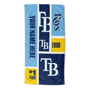 MLB Tampa Bay Rays Colorblock Personalized Beach Towel 30x60 Inches