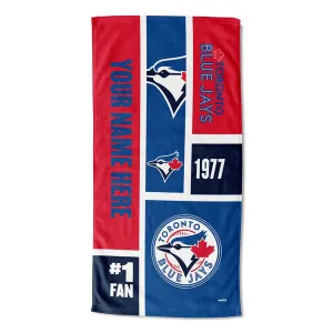 MLB Toronto Blue Jays Colorblock Personalized Beach Towel 30x60 Inches