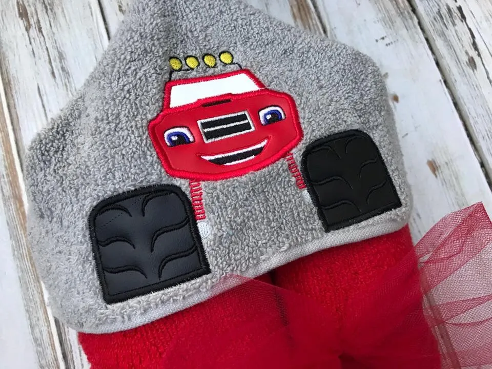 Monster truck Blaze hooded towel