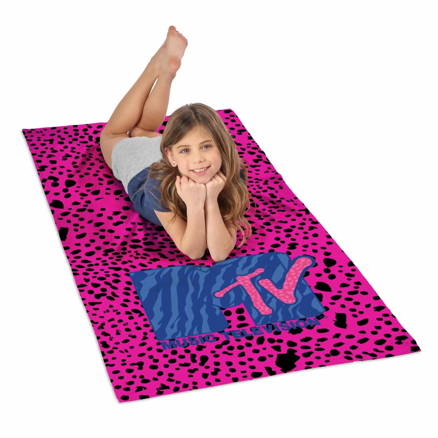 MTV's Neon Zebra   Pink Cheetah Beach Towel 2 Pack