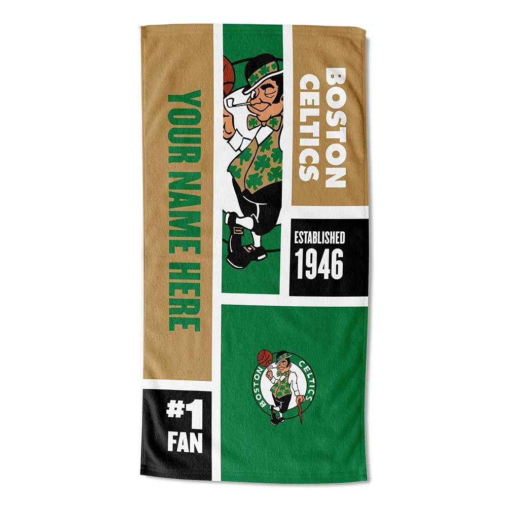 NBA Boston Celtics Colorblock Personalized Beach Towel 30x60 Inches