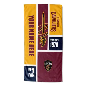 NBA Cleveland Cavaliers Colorblock Personalized Beach Towel 30x60 Inches