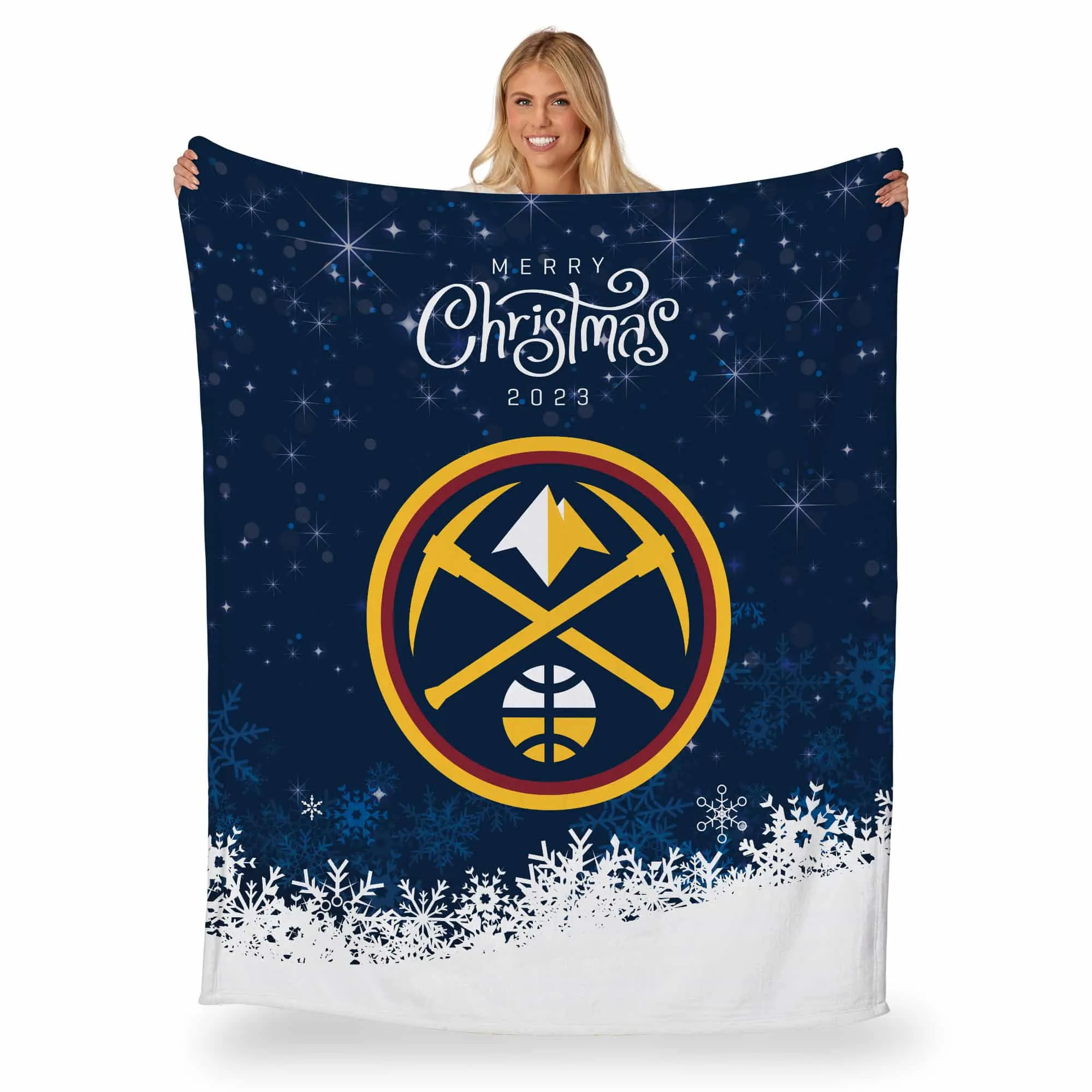 NBA Denver Nuggets Christmas 2023 Silk Touch Sherpa Throw Blanket 50x60 Inches