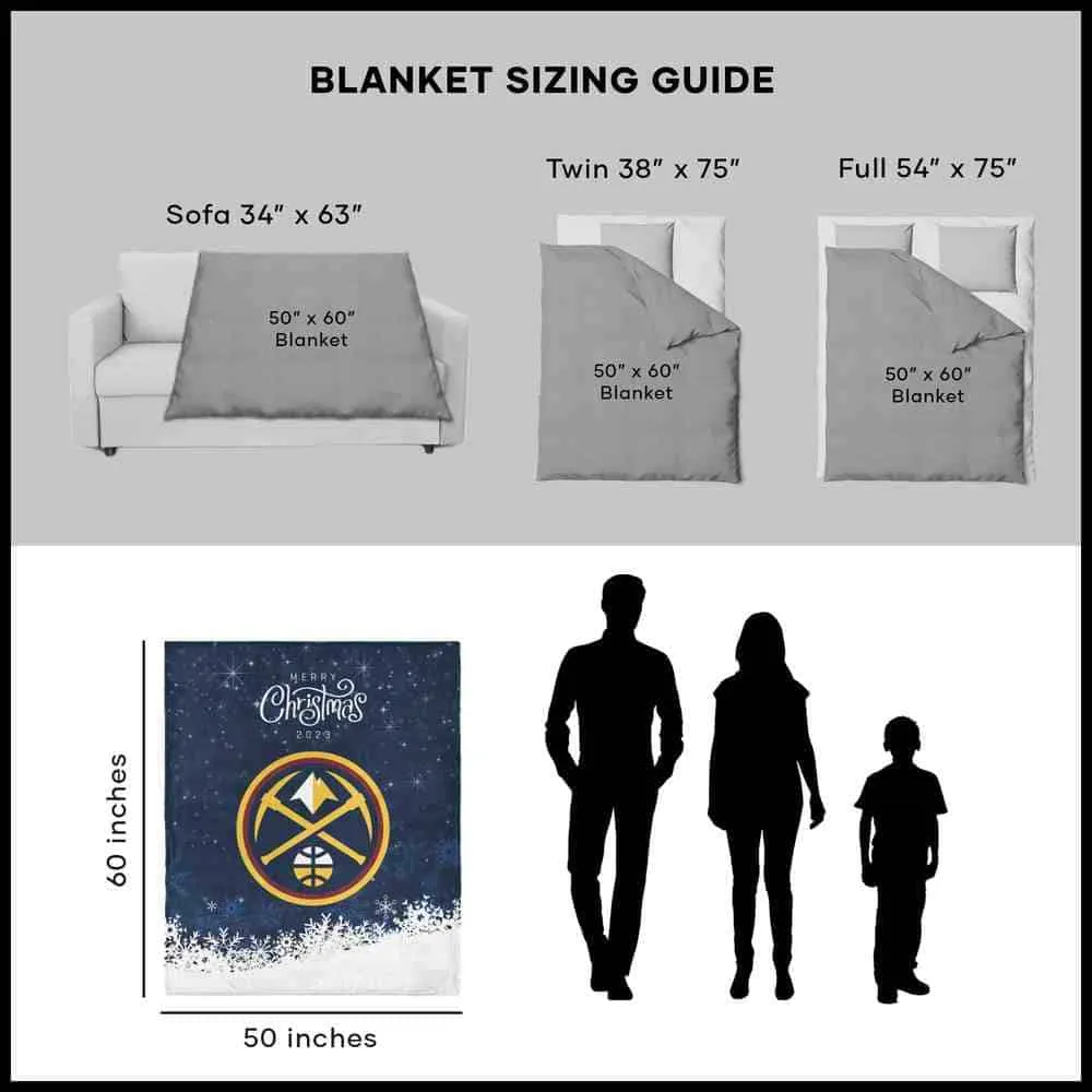 NBA Denver Nuggets Christmas 2023 Silk Touch Sherpa Throw Blanket 50x60 Inches