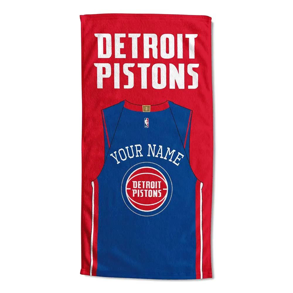 NBA Detroit Pistons Jersey Personalized Beach Towel 30x60 Inches