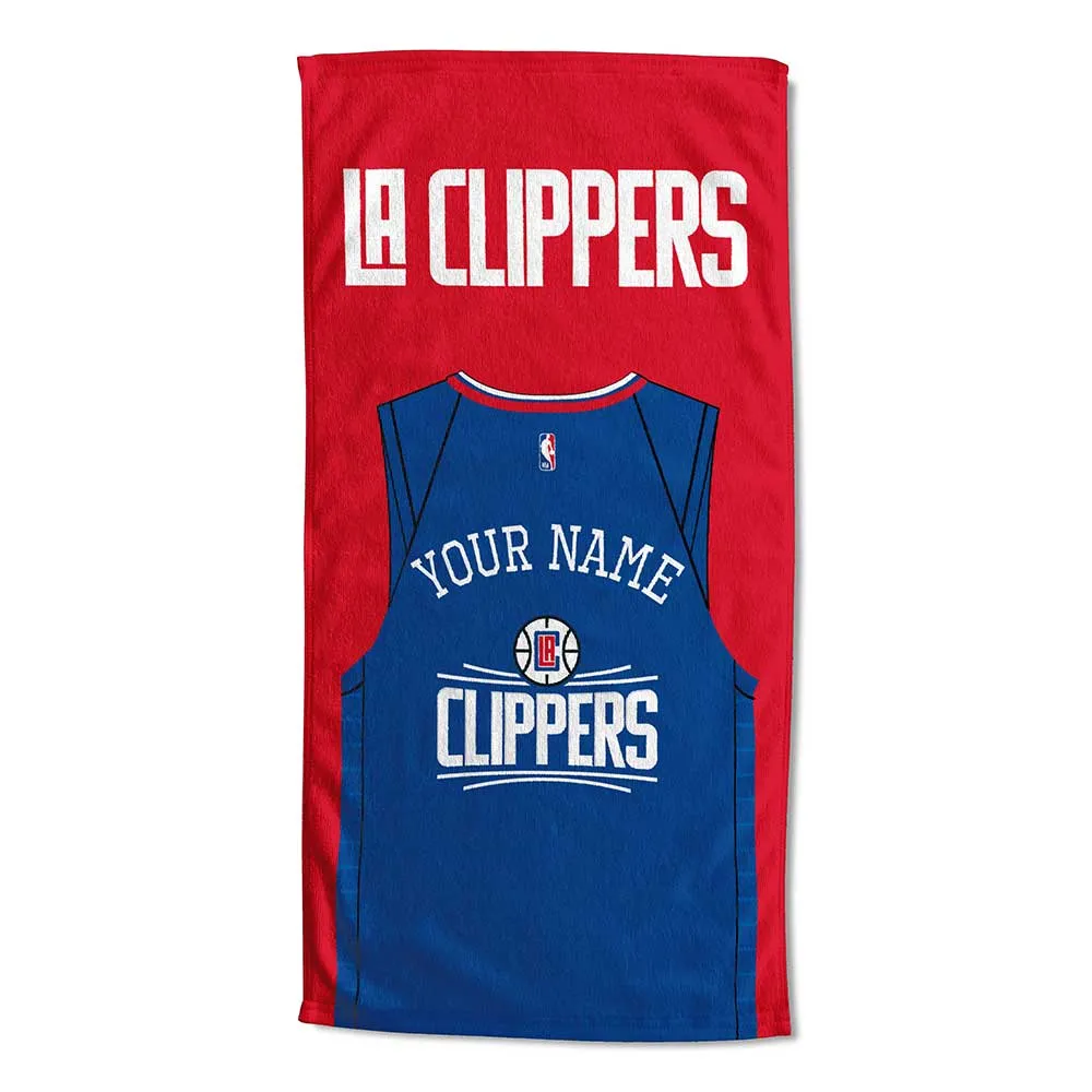 NBA Los Angeles Clippers Jersey Personalized Beach Towel 30x60 Inches