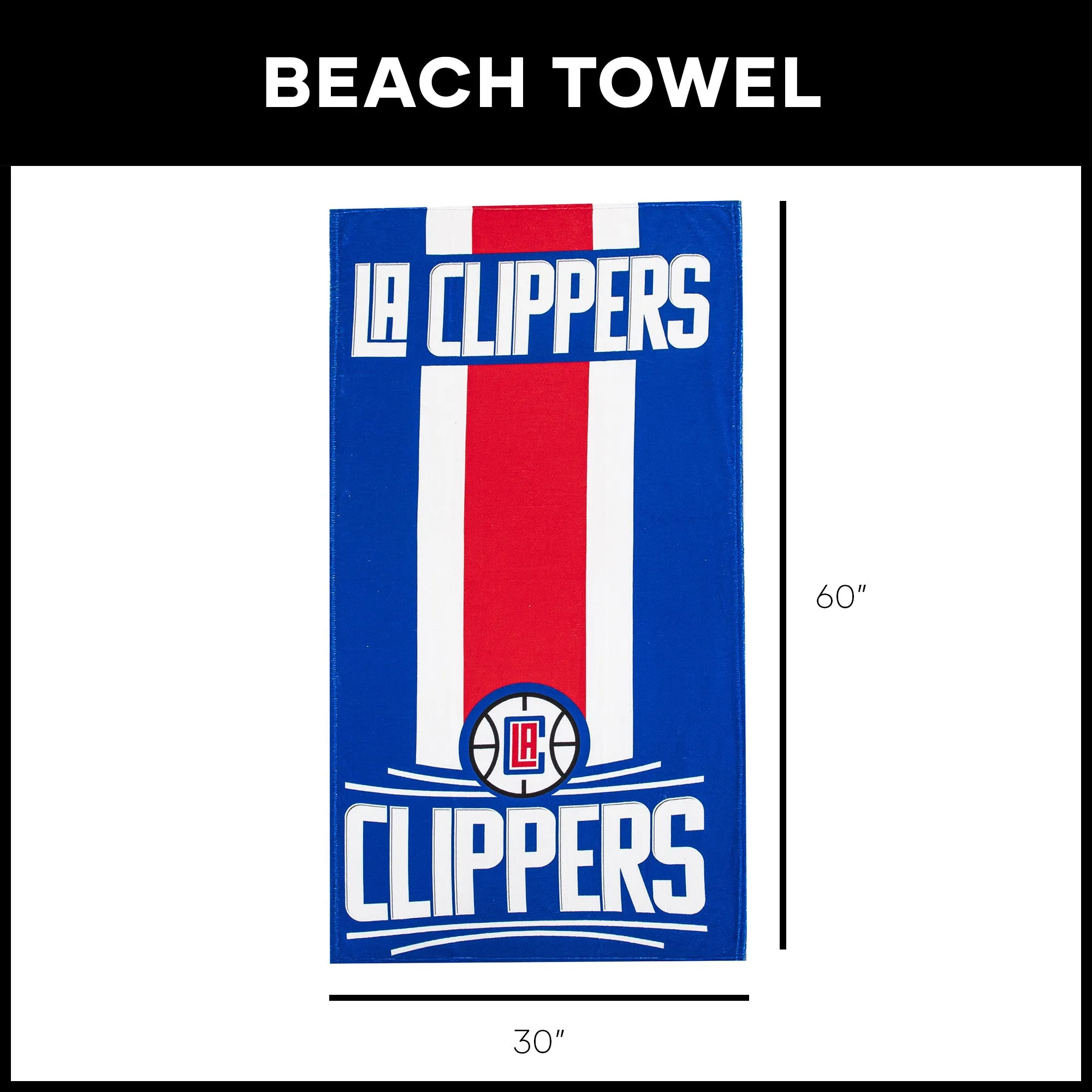 NBA Los Angeles Clippers Zone Read Beach Towel 30X60 Inches