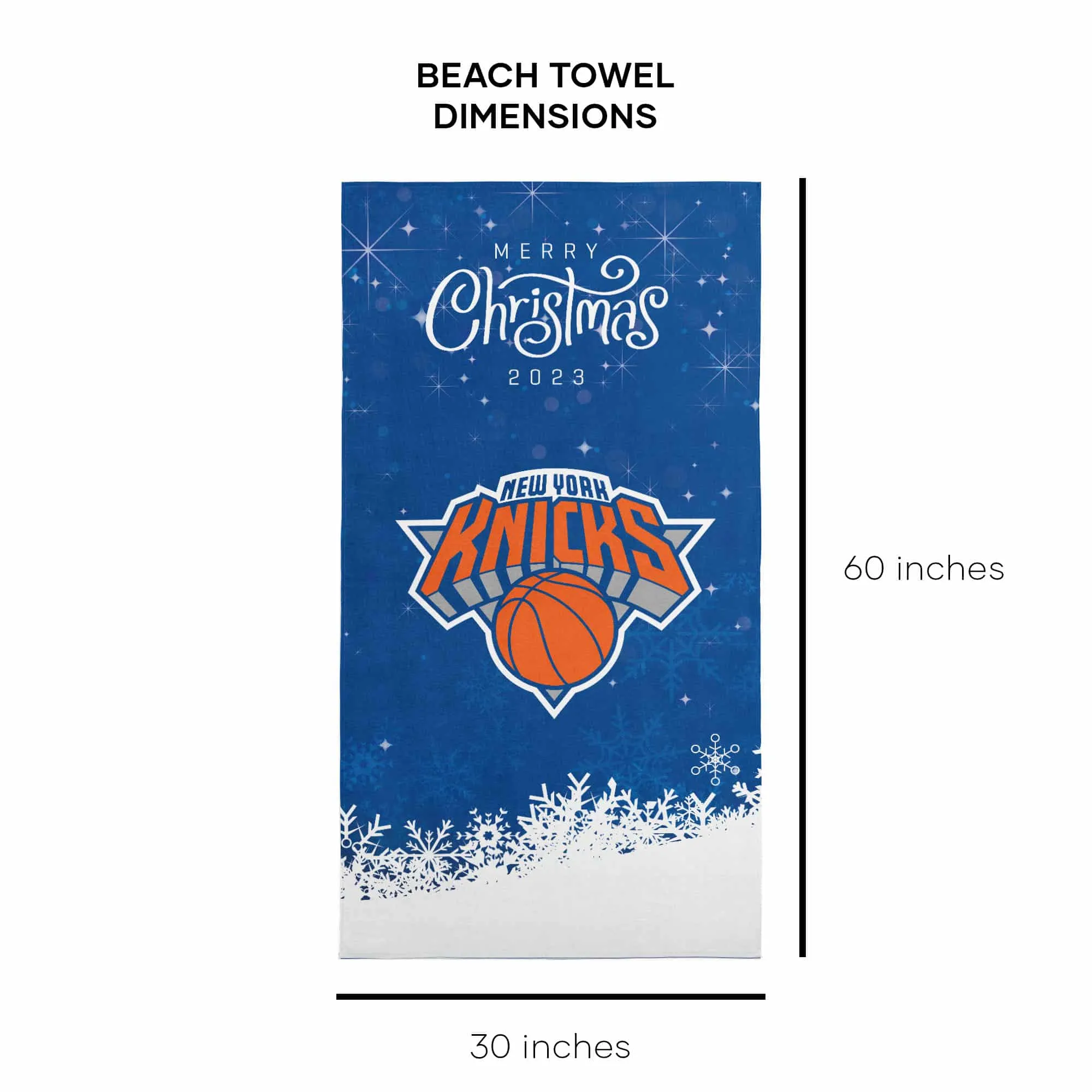 NBA New York Knicks Christmas 2023 Beach Towel 30x60 Inches