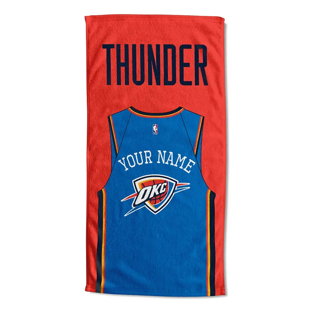 NBA Oklahoma City Thunder Jersey Personalized Beach Towel 30x60 Inches