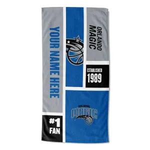 NBA Orlando Magic Colorblock Personalized Beach Towel 30x60 Inches