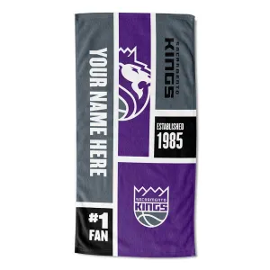 NBA Sacramento Kings Colorblock Personalized Beach Towel 30x60 Inches