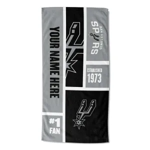 NBA San Antonio Spurs Colorblock Personalized Beach Towel 30x60 Inches