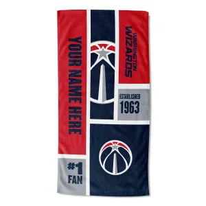 NBA Washington Wizards Colorblock Personalized Beach Towel 30x60 Inches