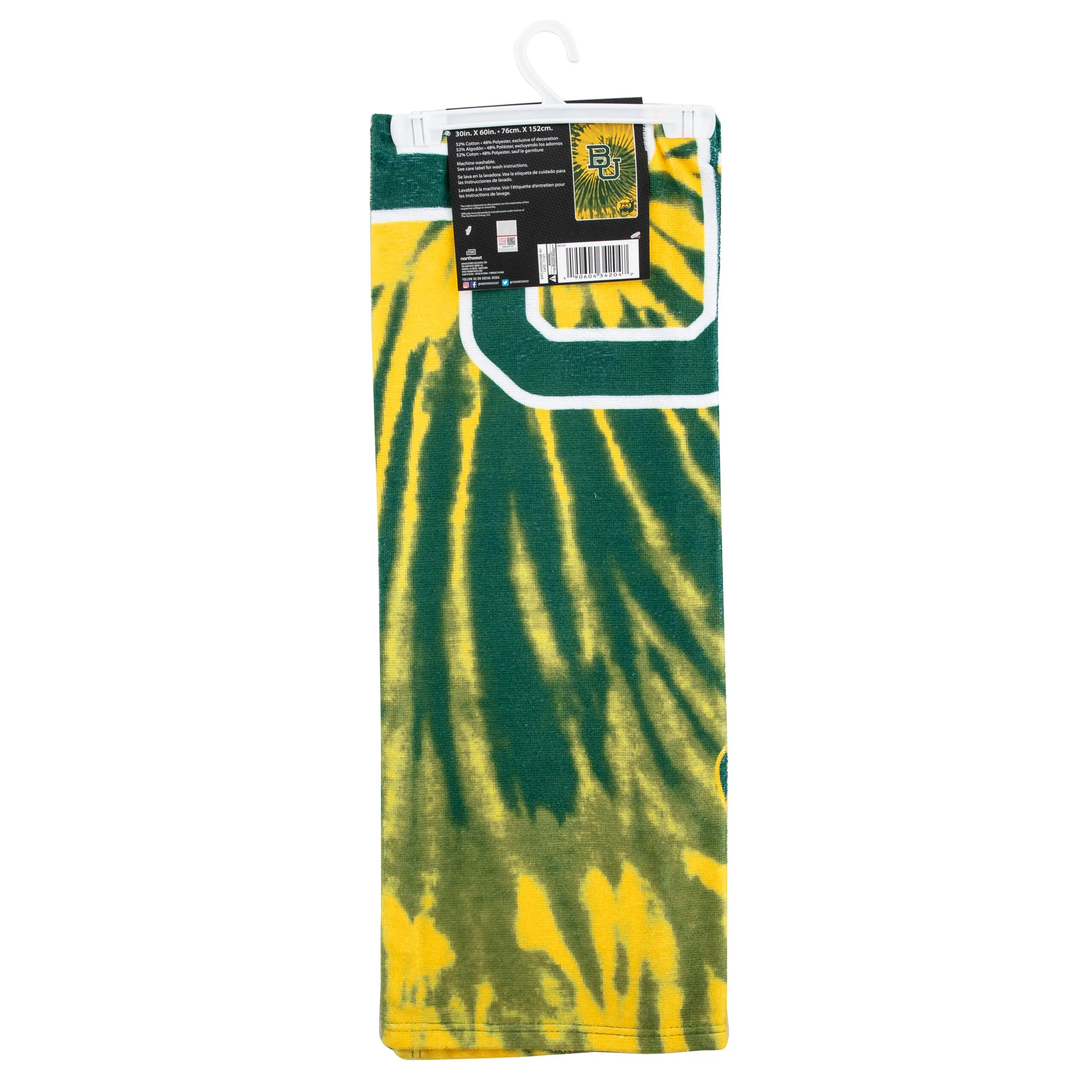 NCAA Baylor Bears Psychedelic Beach Towel 30x60 Inches