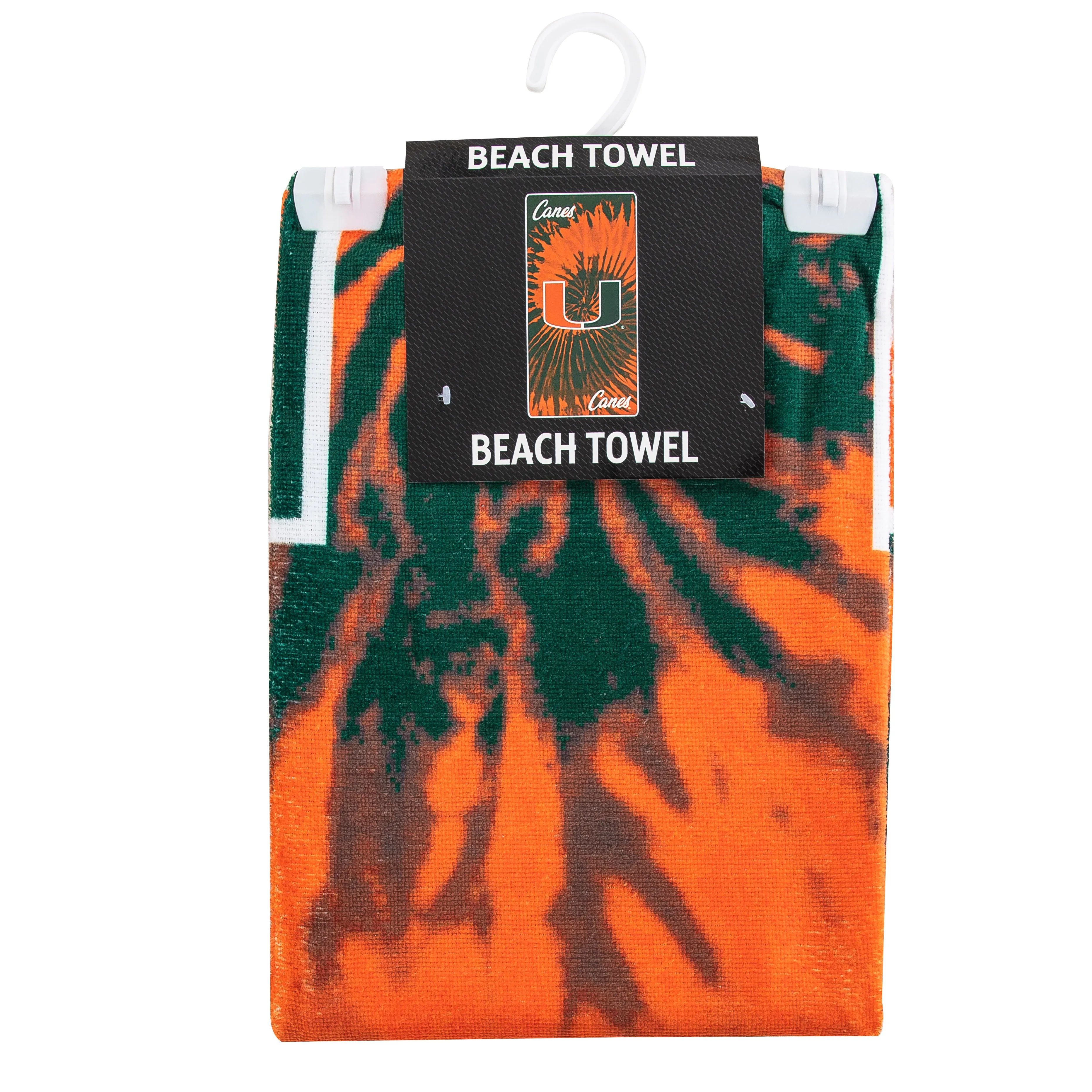 NCAA Miami Hurricanes Psychedelic Beach Towel 30x60 Inches