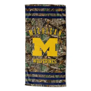 NCAA Michigan Wolverines Realtree Stripes Beach Towel 30x60 Inches