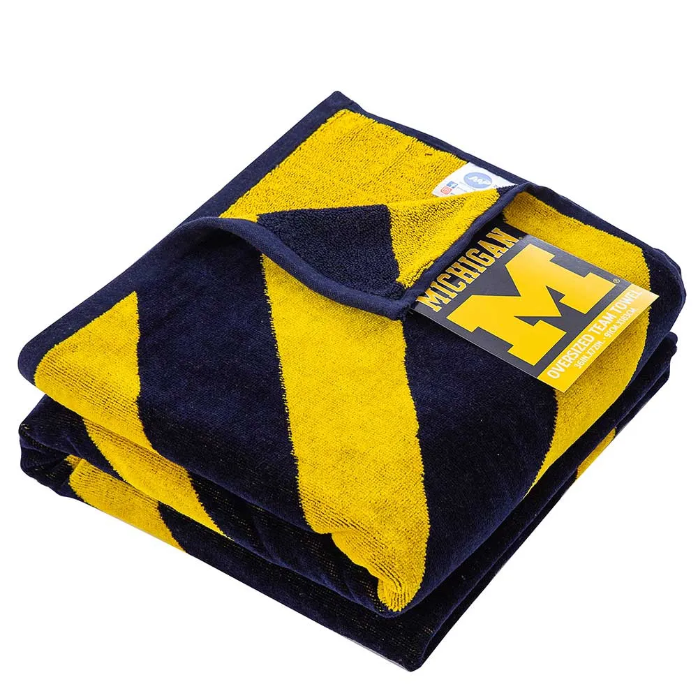 NCAA Michigan Wolverines Upward Jacquard Beach Towel 36x72 Inches