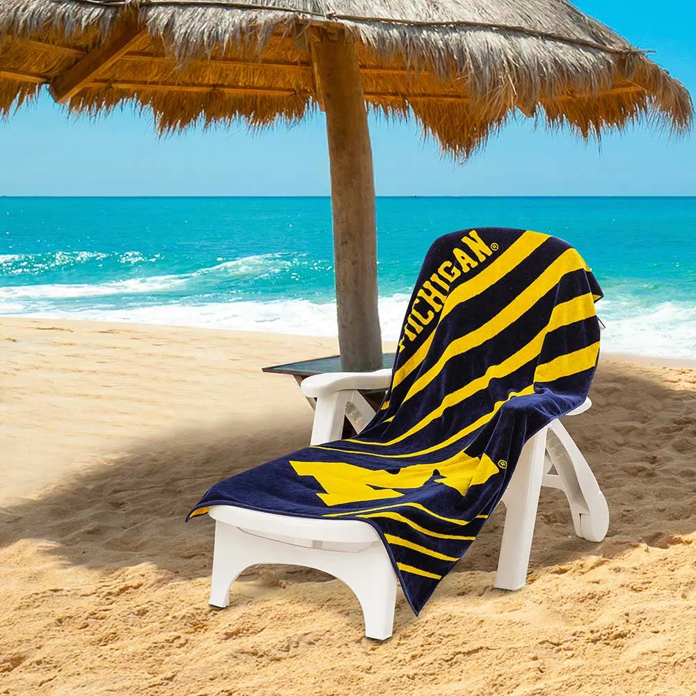 NCAA Michigan Wolverines Upward Jacquard Beach Towel 36x72 Inches