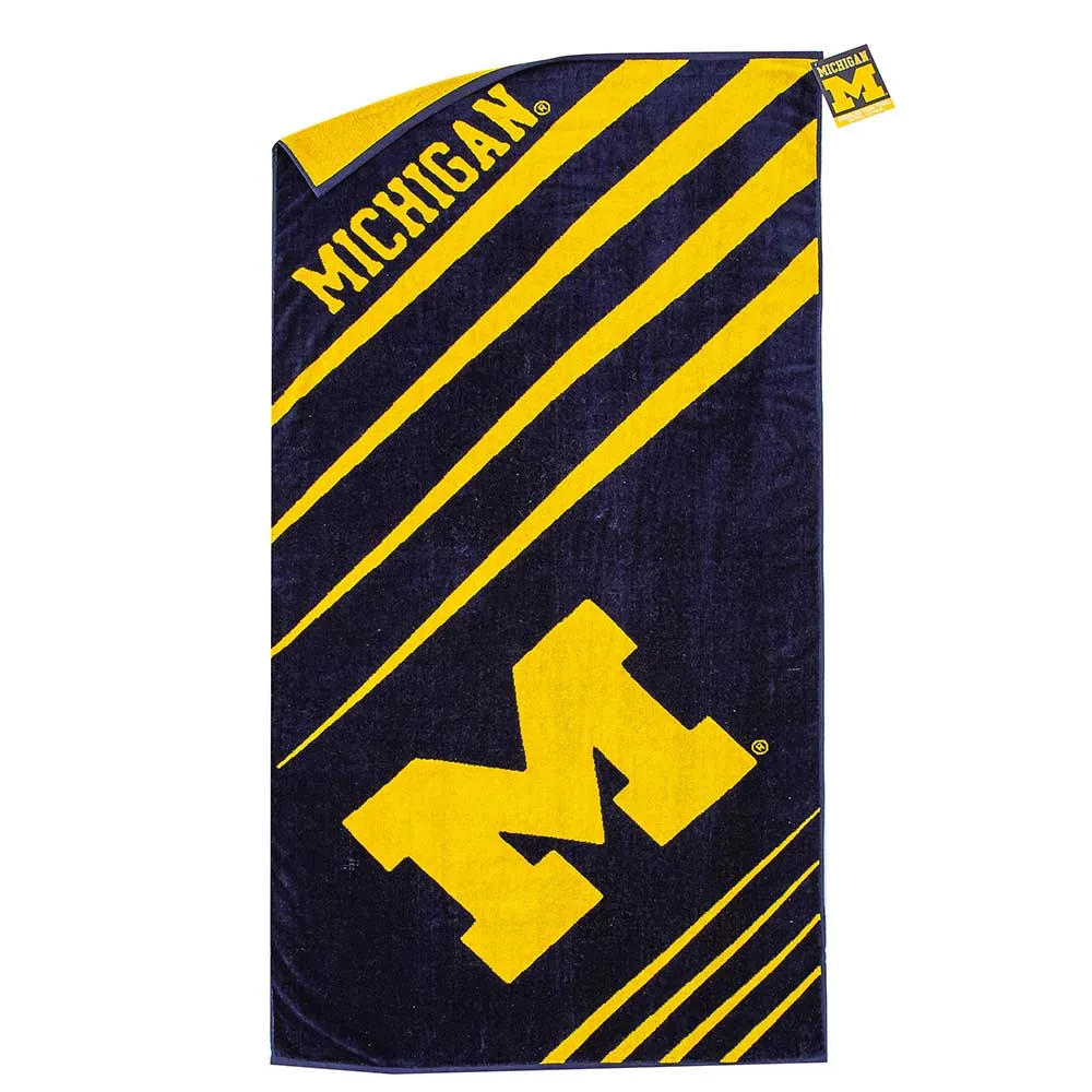 NCAA Michigan Wolverines Upward Jacquard Beach Towel 36x72 Inches