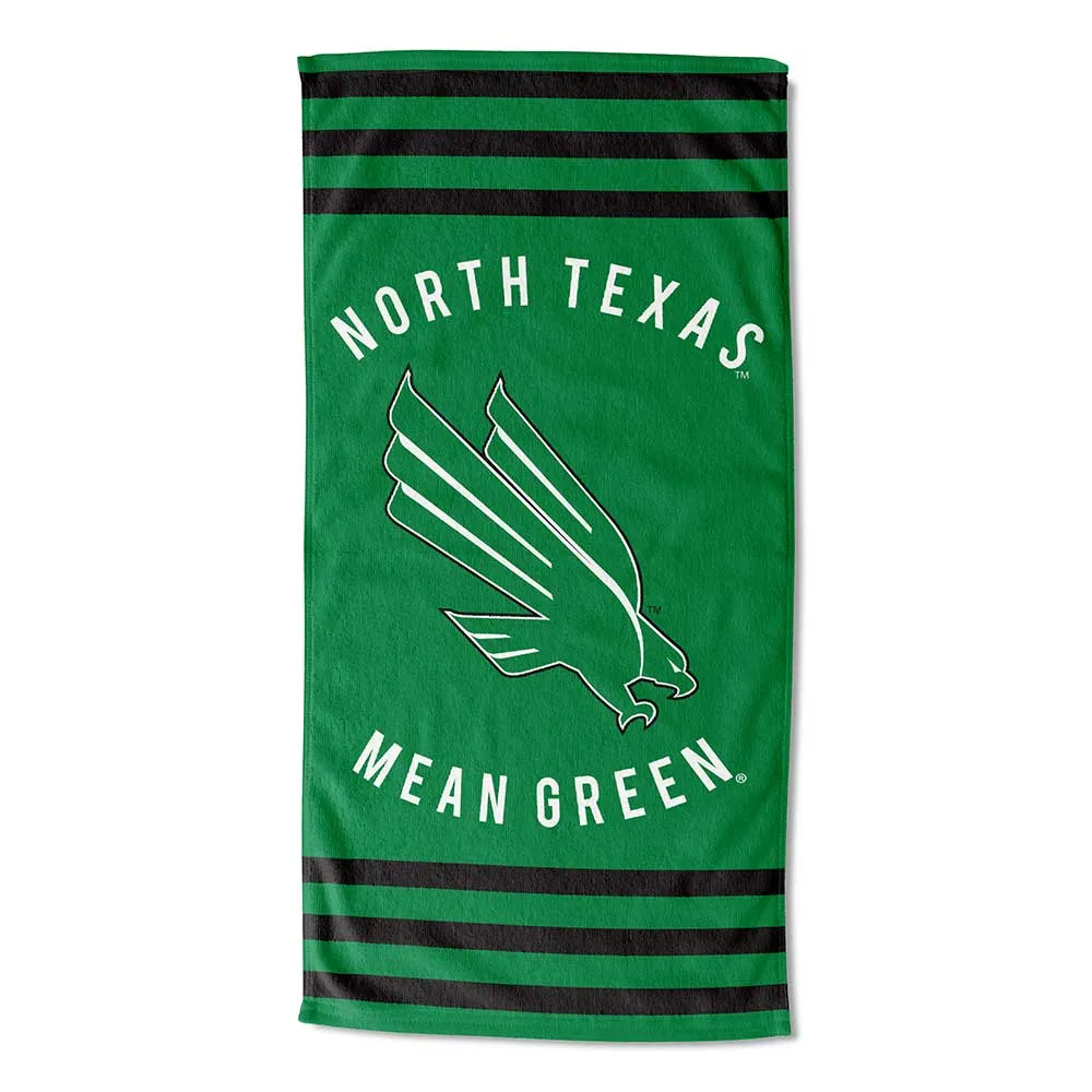 NCAA North Texas Mean Green Stripes Beach Towel 30x60 Inches