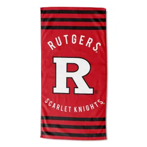 NCAA Rutgers Scarlet Knights Stripes Beach Towel 30x60 Inches