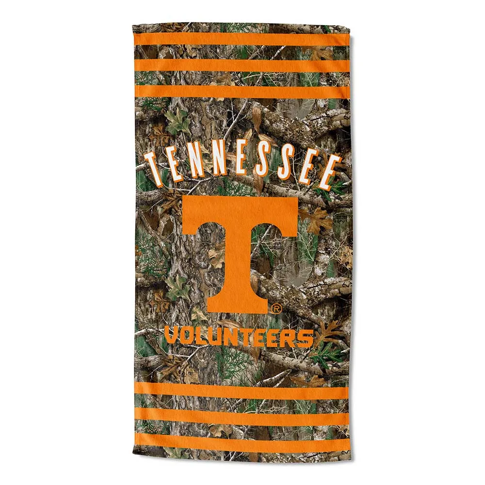 NCAA Tennessee Volunteers Realtree Stripes Beach Towel 30x60 Inches