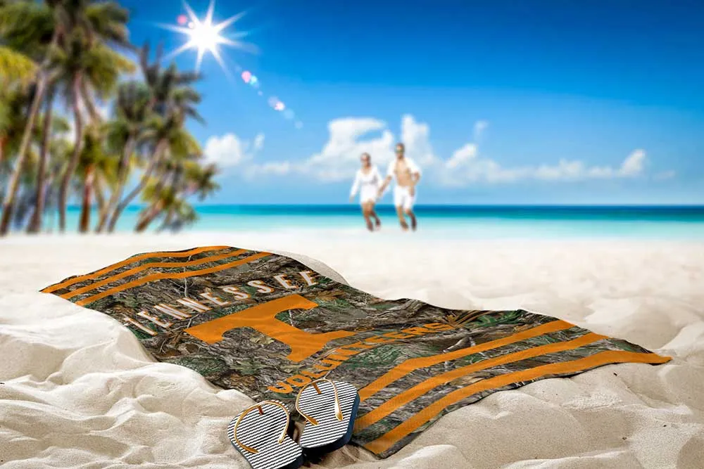 NCAA Tennessee Volunteers Realtree Stripes Beach Towel 30x60 Inches