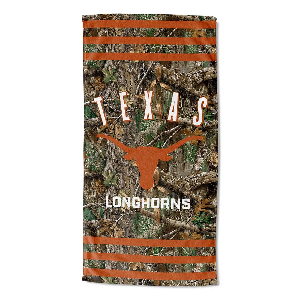 NCAA Texas Longhorns Realtree Stripes Beach Towel 30x60 Inches